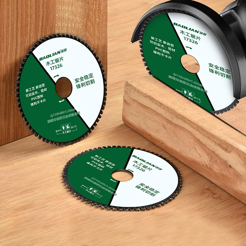 Hoja de sierra de aleación de 110 mm, ideal para corte de madera, plástico y metal, adecuada para amoladora angular