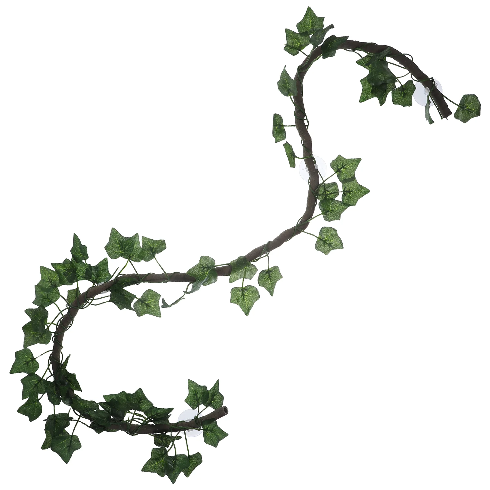 Jungle Vines Artificial Leaf Pet Habitat Decor with Suckers and Leaf for Lizard Frogs Snakes and More Reptiles(Green)