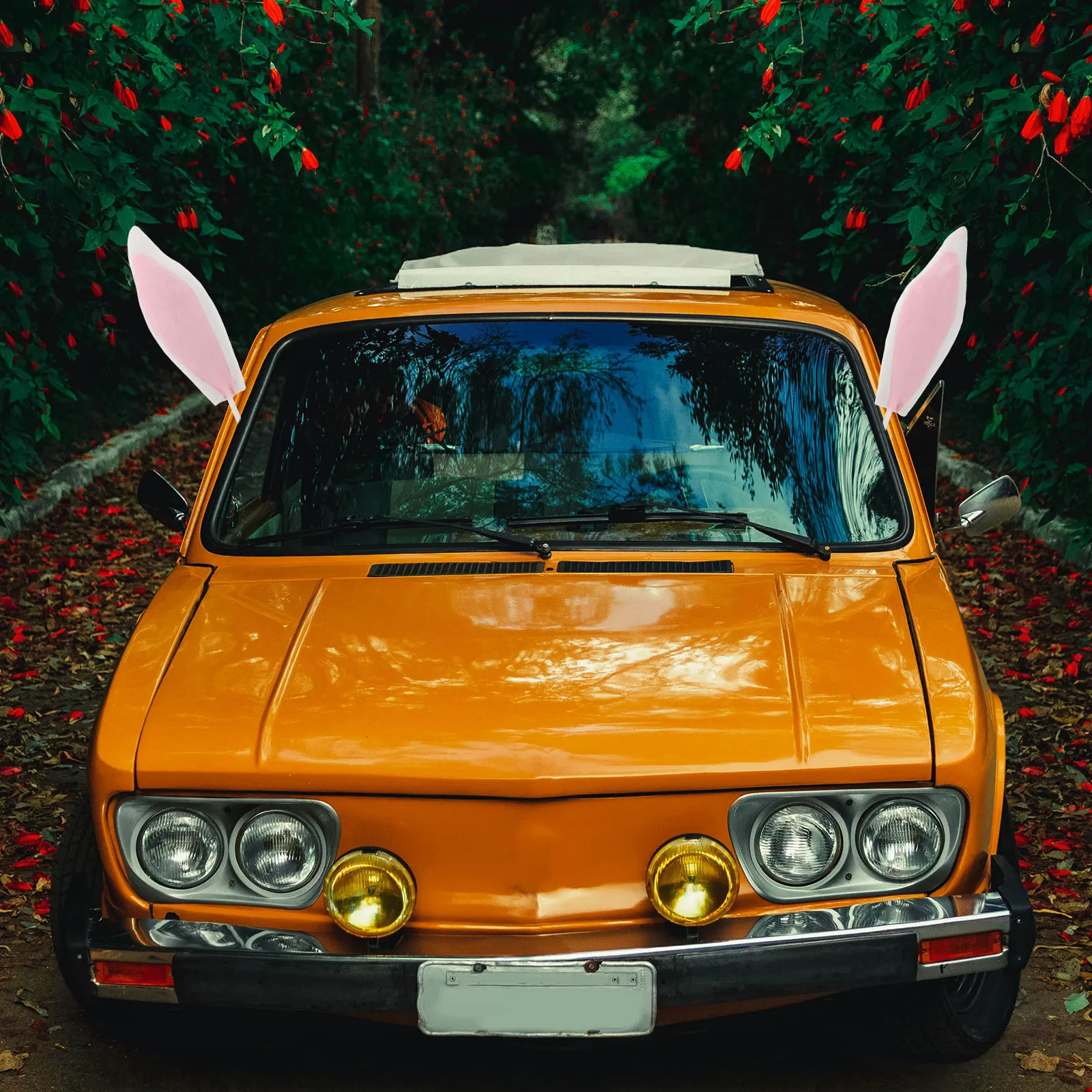 

1Set Pink Decorations Easter Rabbit Nose Tail Kit Reusable Easter Car Ears Vehicle Accessories Car Bunny Ears Decoration Auto