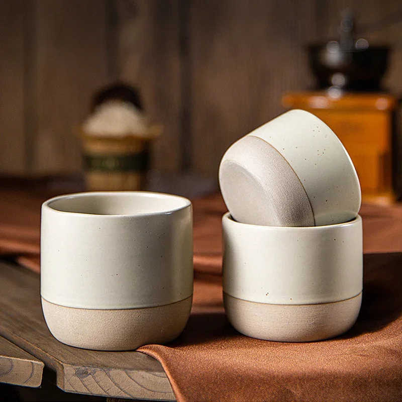 

100/180/230ml Ceramic Cup Vintage Coarse Pottery Coffee Cup Japanese-style Cafes Drinkware for Espresso Cappuccino Kung Fu Tea