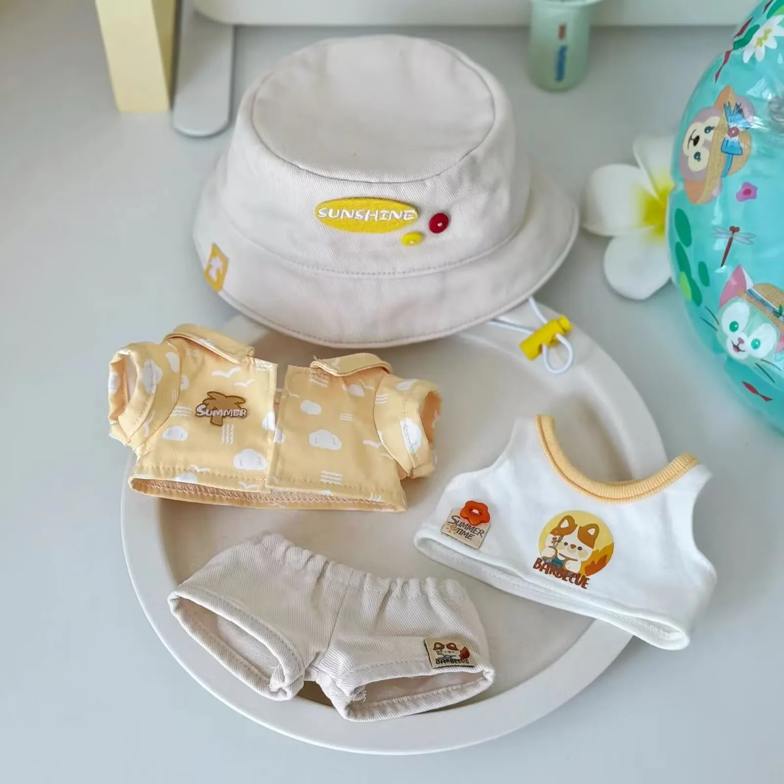 20cm 아기 드레스, 코코넛 언노운 아일랜드 면 인형, 귀여운 옷 교체 세트, 인형 드레스업 인형, 속성 없음