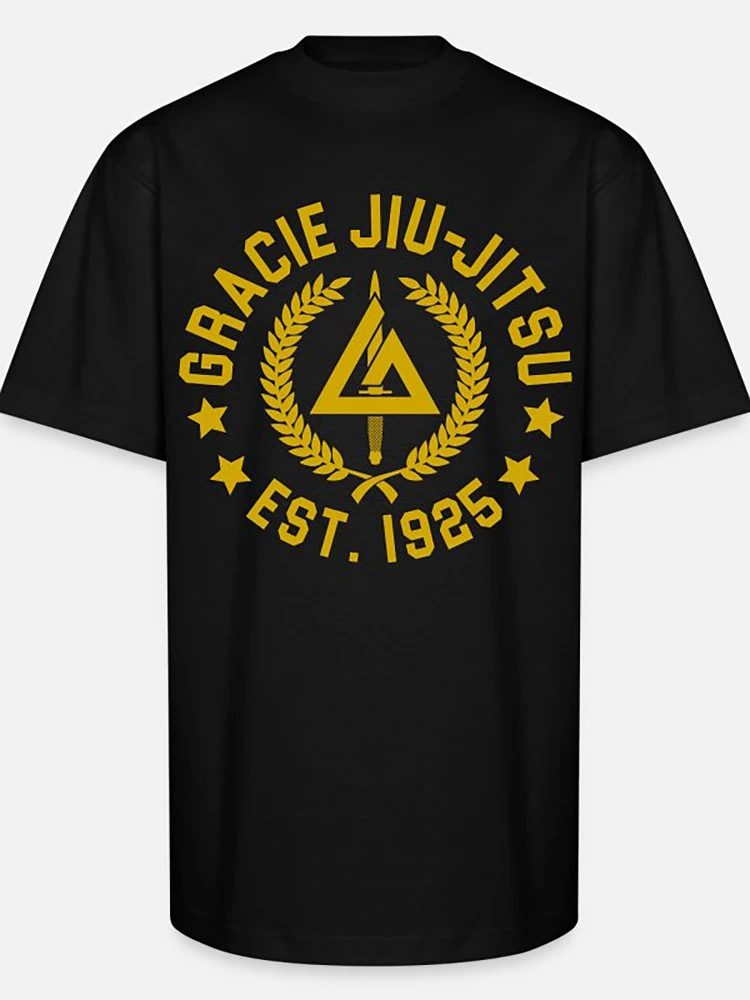 

Gracie Jiu Jitsu 1925 martial arts -811 funny men's printed cotton short-sleeved graphic T-shirt.