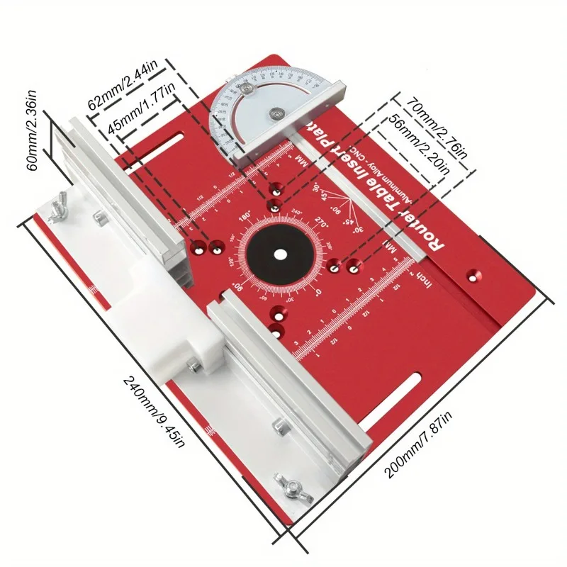 Aluminum Alloy Bakelite Milling Flip-chip Trimming Machine Engraving Machine Milling Table Insertion Plate Angle Marking Metric