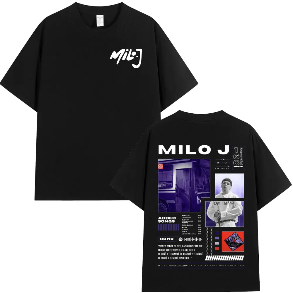 Rapper Milo J 166 Album T Shirt Men Women Fashion Hip Hop T-shirt 100% Cotton Casual Oversized Short Sleeve T-shirts Streetwear