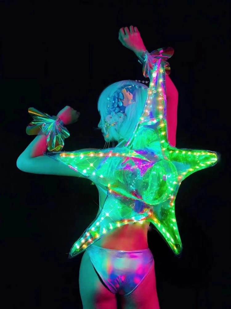 Ocean Party Mermaid Costume Bar Gogo Fluorescent Party Fluorescent Show Stage Performance Clothes Cosplay Women Suit