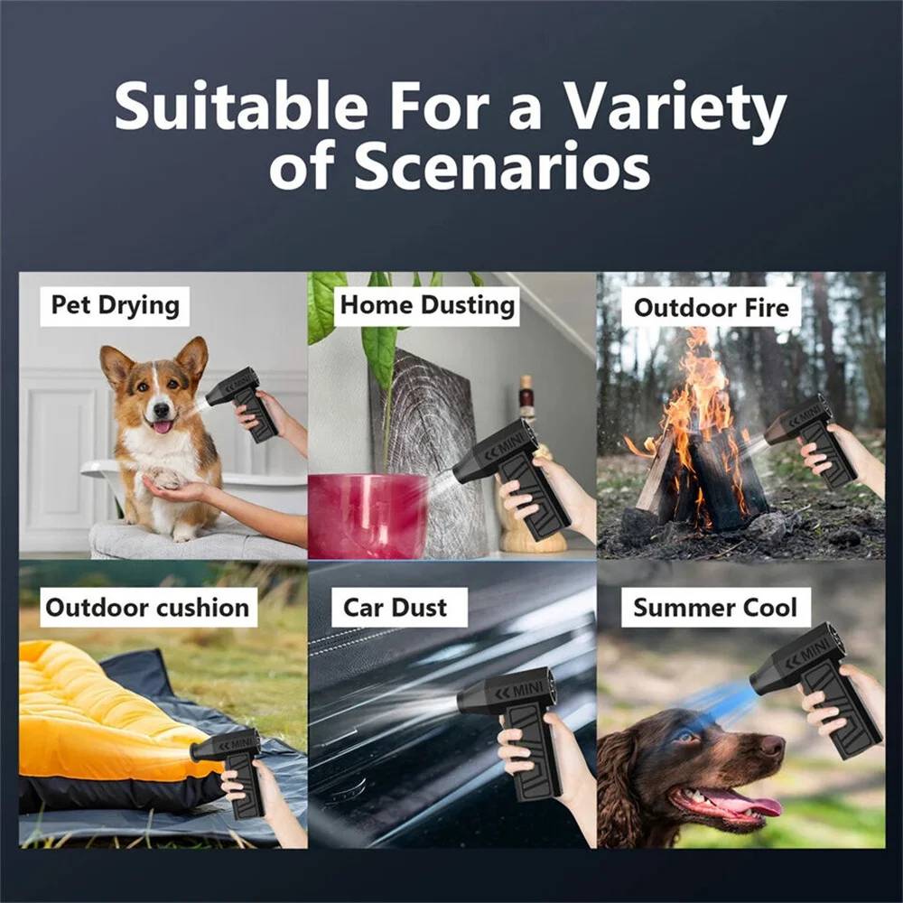 Violent Fan 130000RPM Powerful Air Blower Vacuum Dust Cleaner Type-C Charging Strong Winds 41m/s Brushless Turbo Jet Blower ﻿ view 6