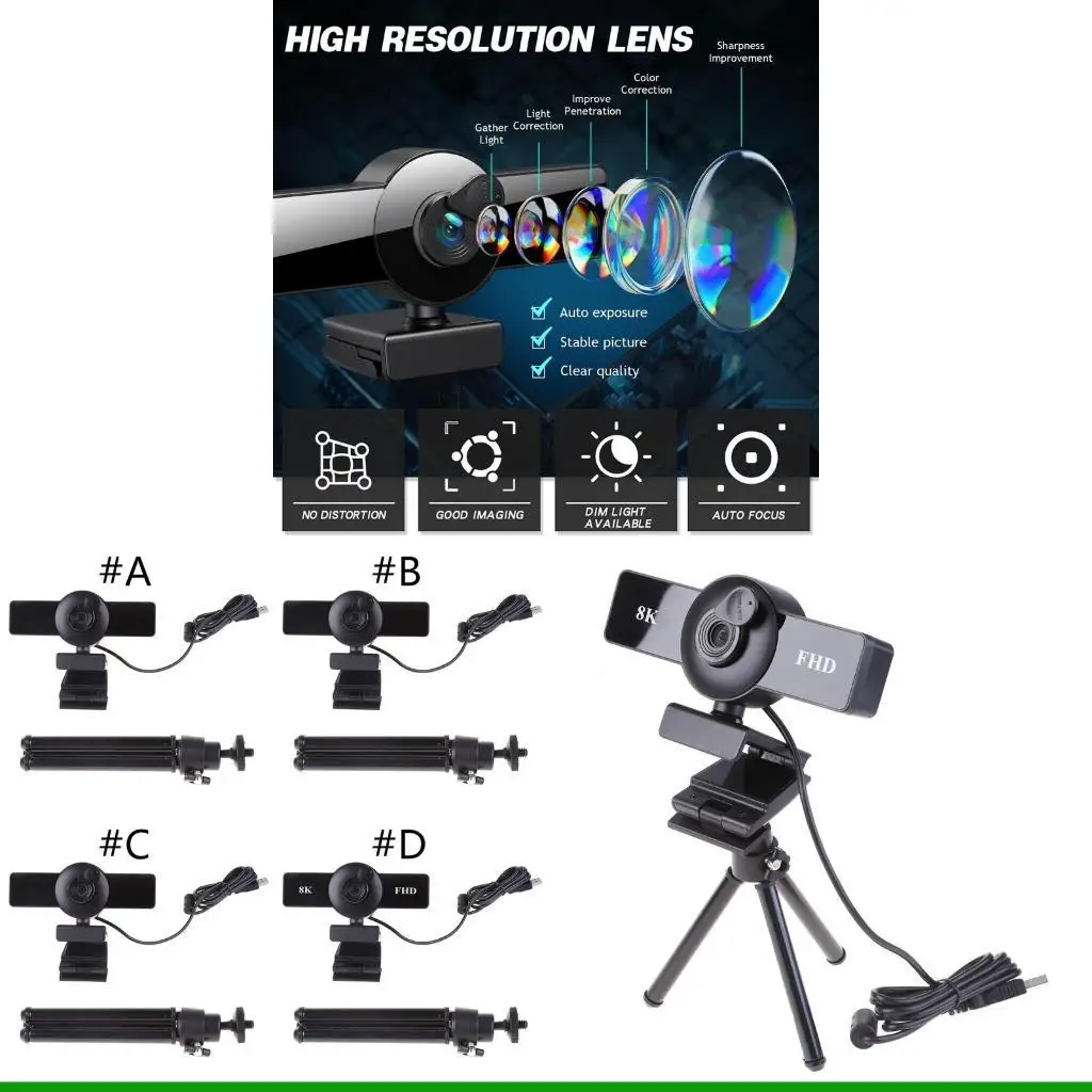 

U55C 1080P USB Webcam Autofocus Computer Camera with Microphone & Privacy Cover