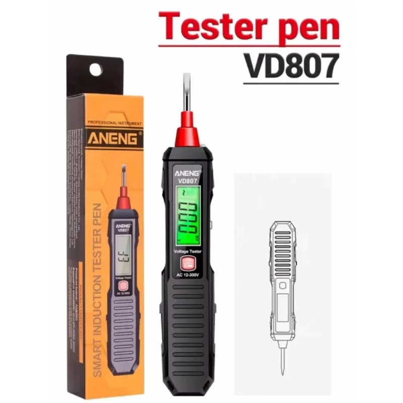 12-300V Voltage Detector Smart Electric Pen Sound & Light Alarm Non-Contact Voltage Zero Fire Wire Tester Pen Meter