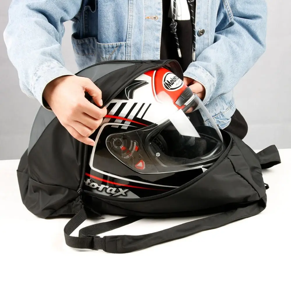 Mochila para capacete de motocicleta, grande capacidade, leve, à prova de respingos, bolsa de transporte, tênis, material de nylon