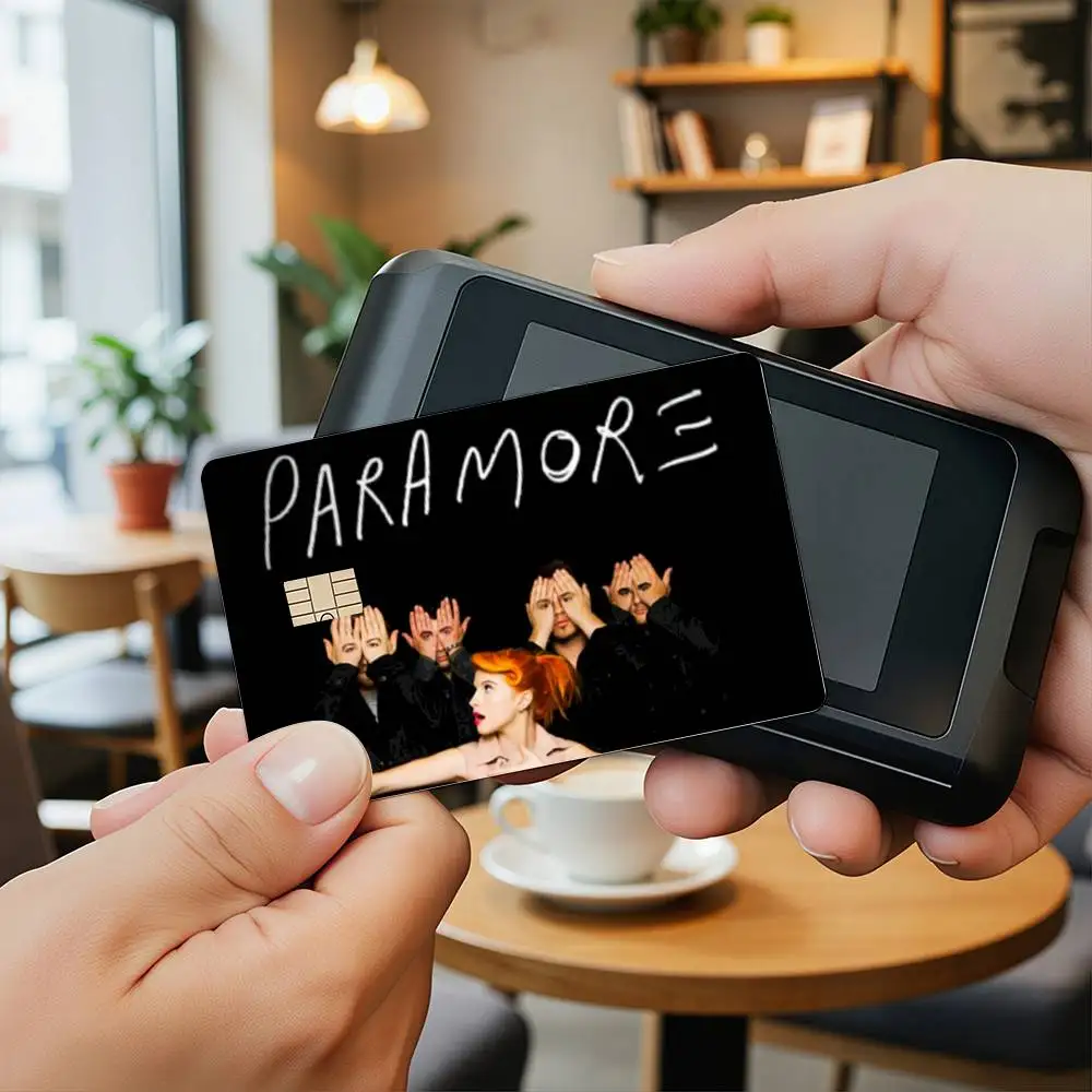 P-Paramore  HD Waterproof Credit Card Stickers Silicone Decals For Chip Game Cards Gift