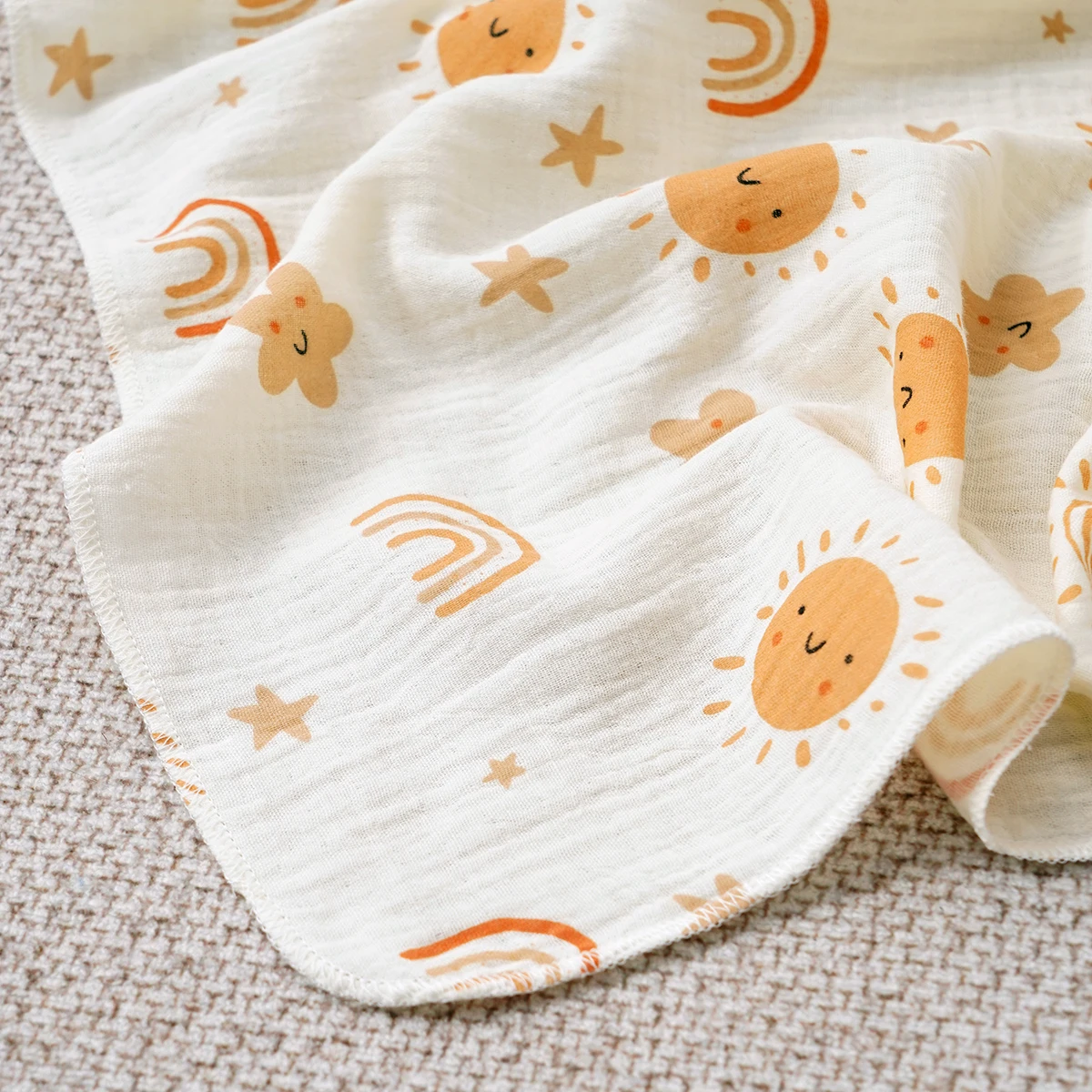 80×80cm 100%Cotton Crepe Blanket Baby Muslin Swaddle Blanket Hug Quilt Bedding Babies Stuff Blanket Soft Newborn Bath Towel Wrap
