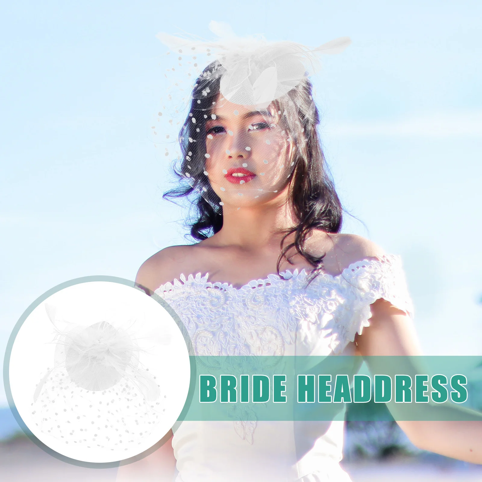 

Mesh Fascinator Hair Clip For Women Bride Headpiece Tea Party Hat Wedding Banquet Headdress Plumage Decor Feminine Fashion