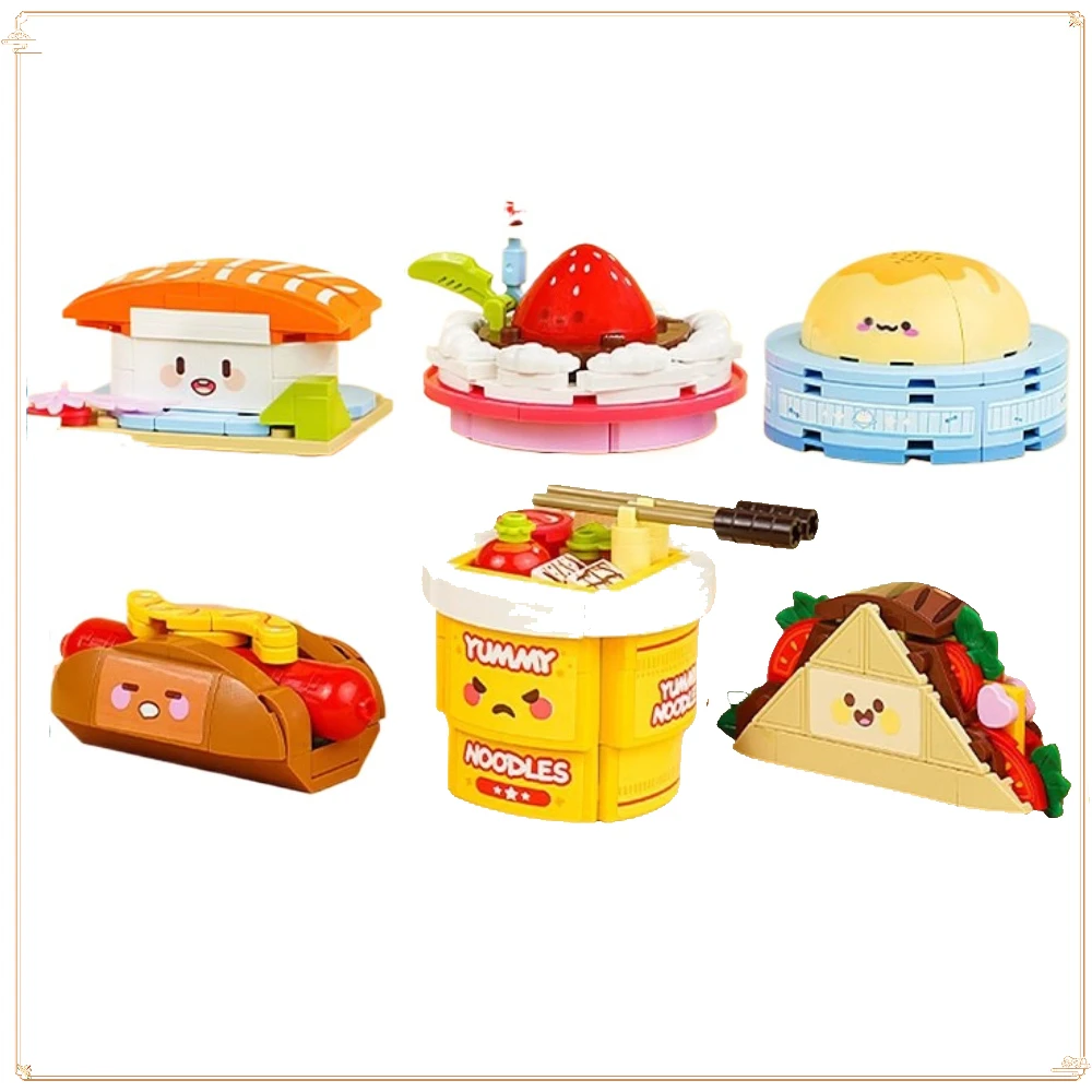 

Gourmet Shop Sandwich Hot Dog Sushi Assemble Model Toys and Ornaments Playing House Kindergarten Activity Children's Day Gift