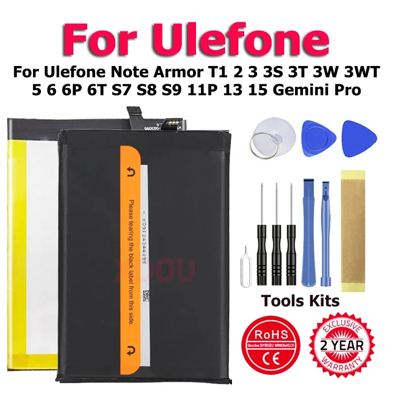 S9Pro Armor2 Armor13 Armor15 Note11P Battery For Ulefone Note Armor T1 2 3 3S 3T 3W 3WT 5 6 6P 6T S7 S8 S9 11P 13 15 Gemini Pro