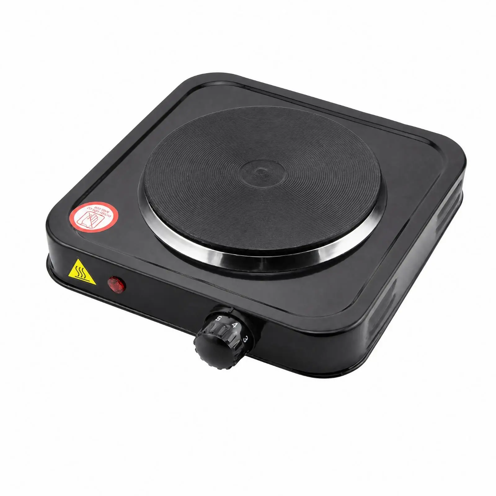 Cooktop with Rotary Control Knob Space-Saving Single Countertop Cooktop Easy-to-Use Space-Saving Electric Cooktop for Dorm