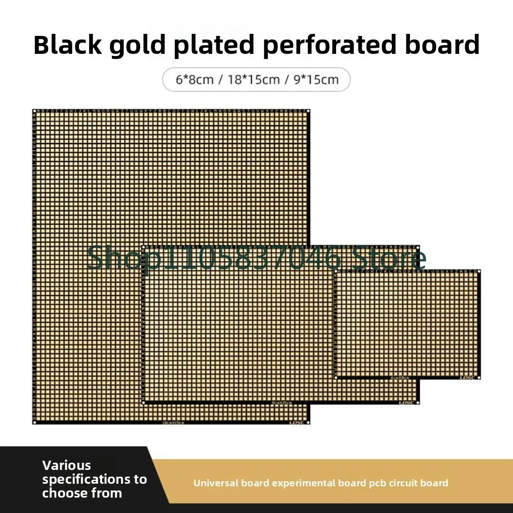 Hole board Circuit board 6 * 8 18 * 15 Welding 9 15cm Black oil immersion gold PCB Universal Multi purpose Experimental