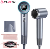 YAWEEN Negative Ion 110000RPM High-Speed Hair Dryer Professional Hair Dryer Low Noise LED Light Temperature Display Fast Drying