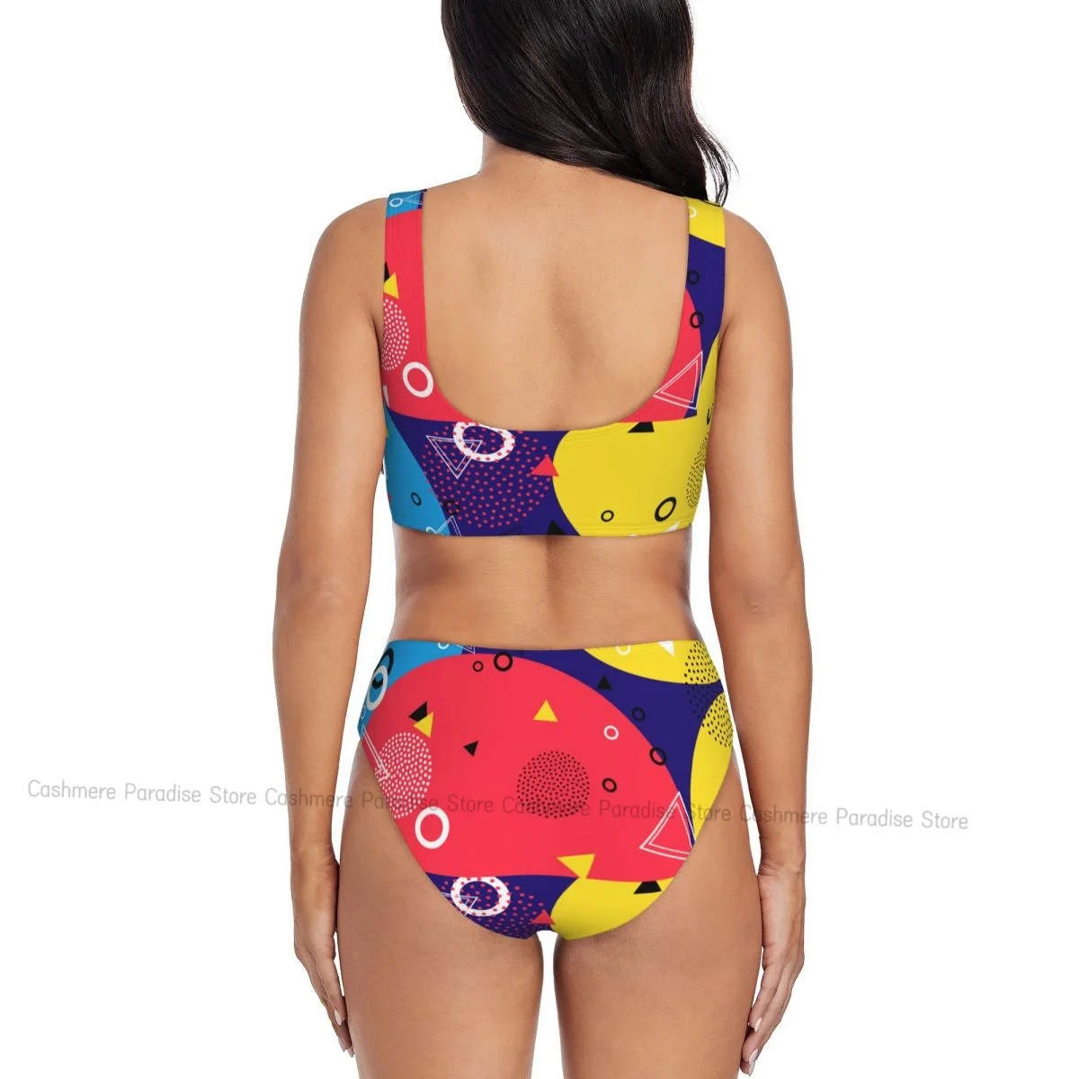 Push-Up ชุดบิกินี่ผู้หญิง 2025 80s 90 สไตล์ Pop Art สามเหลี่ยมชุดว่ายน้ําเซ็กซี่ผู้หญิง