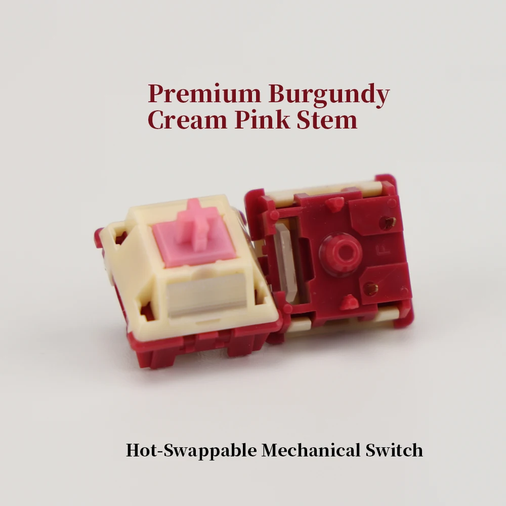 

JKDKeys Burgundy Cream 58g Bottom-Out Dual-Stage Spring 5-Pin Custom Linear Mechanical Keyboard Switch