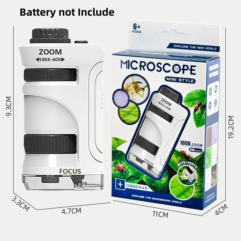 

Портативный ручной микроскоп для научных экспериментов в начальной школе, развивающая детская игрушка-лупа-головоломка