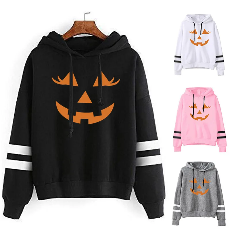 

Fleece Hoodies Women Men Funny Anime Halloween Sweatshirts Graphic Harajuku Hoody Female Pullovers Printing Oversized