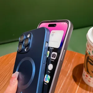 حافظات هاتف شحن لاسلكي مغناطيسي من Magsafe، حافظة واقية للكاميرا، آيفون 15، 14، 13، 12، 11 برو ماكس، بلس، اكسسوارات أعلى 12 مبيعات غطاء كاميرا تجسس - No4