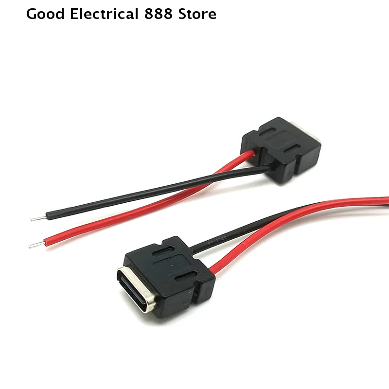 5pcs USB Type C Waterproof Connector Welding Wire Female Socket High Current Fast Charging Type-c Port Charging Interface Jack