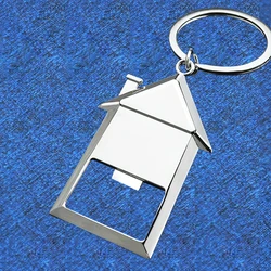 Family House Keychain Pendant Metal Home Bottle Opener Key Chain Keyring Couples Housewarming Gift