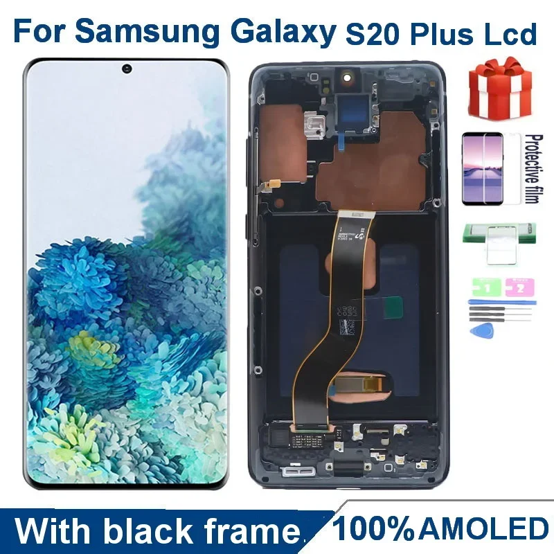 삼성 갤럭시 S20 플러스용 슈퍼 아몰레드 스크린, LCD G985 G985F G985B/DS G985U 디스플레이 터치 유리 스크린 디지타이저 어셈블리