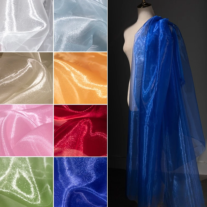 

Прозрачная тонкая мягкая ткань из органзы для декора сцены, фон для детского сада, одежда, прозрачная легкая воздушная струящаяся ткань