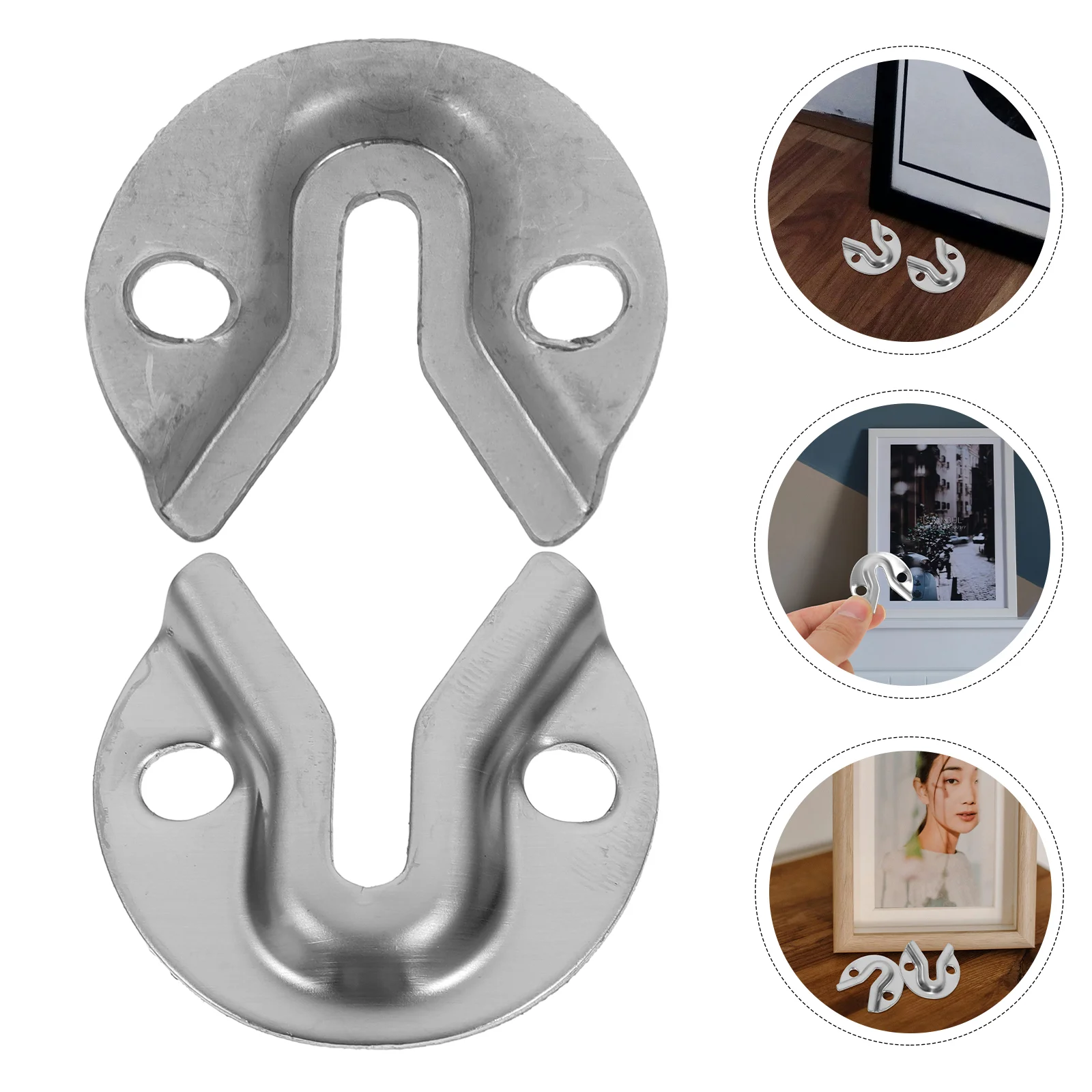 10pcs Picture Hangers Metal Interlocking Hooks for Frame Mirror Furniture Smooth Edge Wall Mount Bracket Hardware