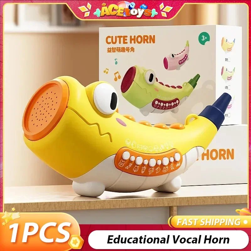 Giocattoli educativi per bambini Corno carino Divertimento sicuro e piacevole Cavità della bocca del bambino Allenamento muscolare Giocattolo vocale liscio