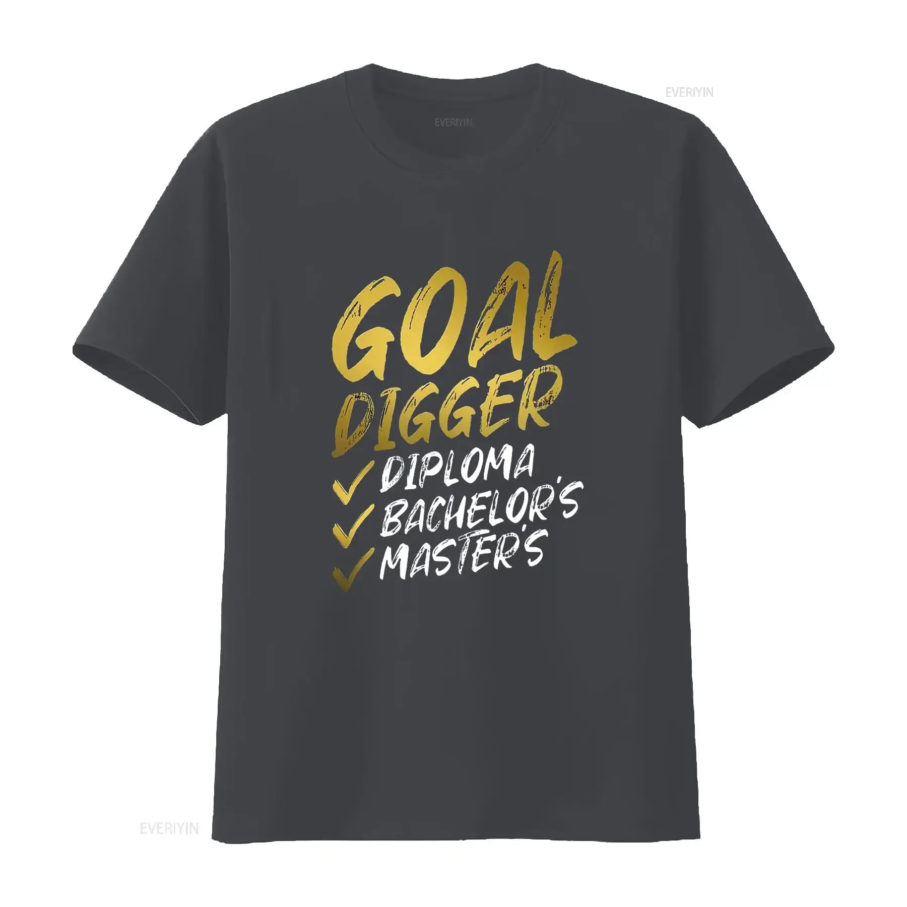 فئة 2021 الهدف حفار المدرسة الثانوية كلية التخرج تي شيرت خمر غسلها قليلا مصمم الملابس تنوعا الشارع الشهير