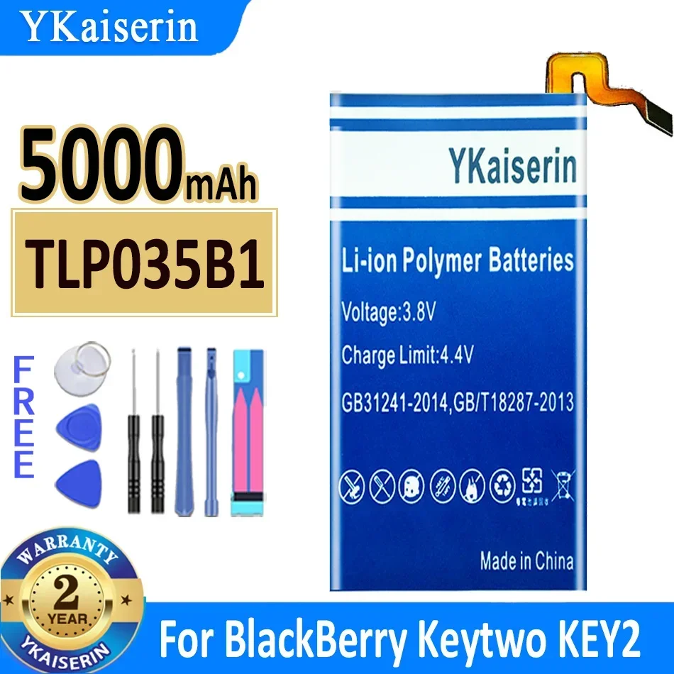 

Аккумулятор ykaisin TLP035B1 на 5000 мА · ч для смартфона BlackBerry Keytwo KEY2, Новая батарея + код отслеживания