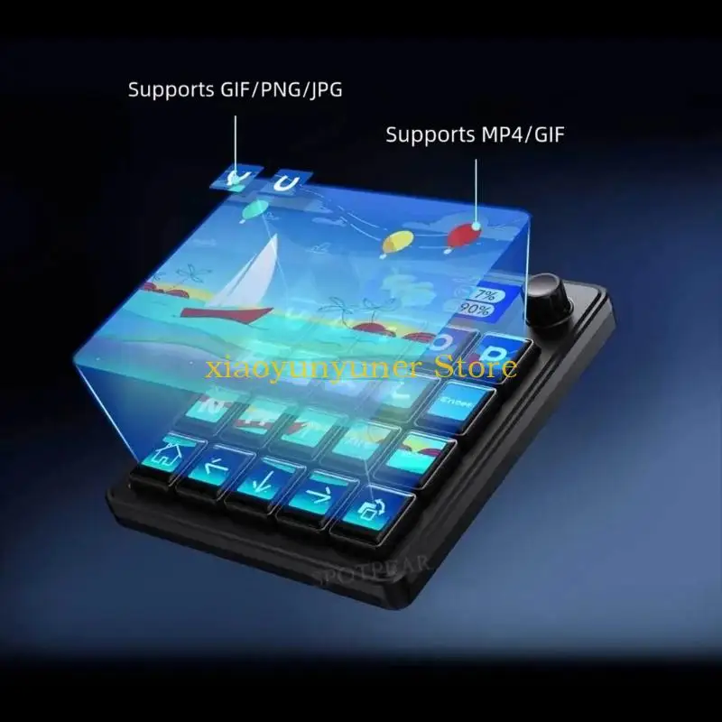 

P9JB Programmable Mechanical Keyboard 0.85inch LCD Screen with 2.8inch Secondary