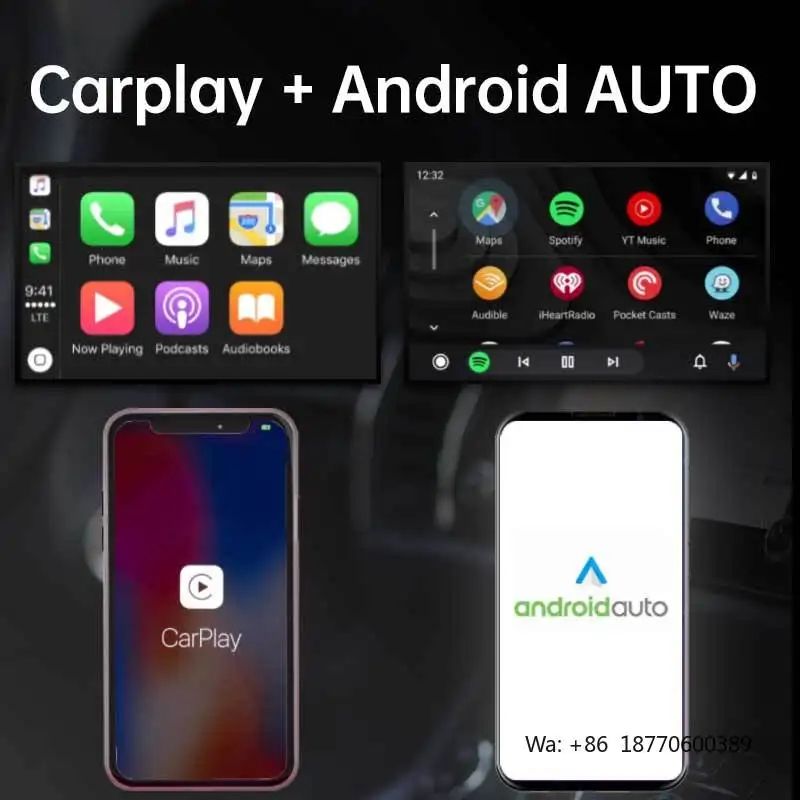 4+64G Portable Android 13 System 3IN1 Wireless Carplay AI Box with Type-C/TF Card/SIM Card Support Customized