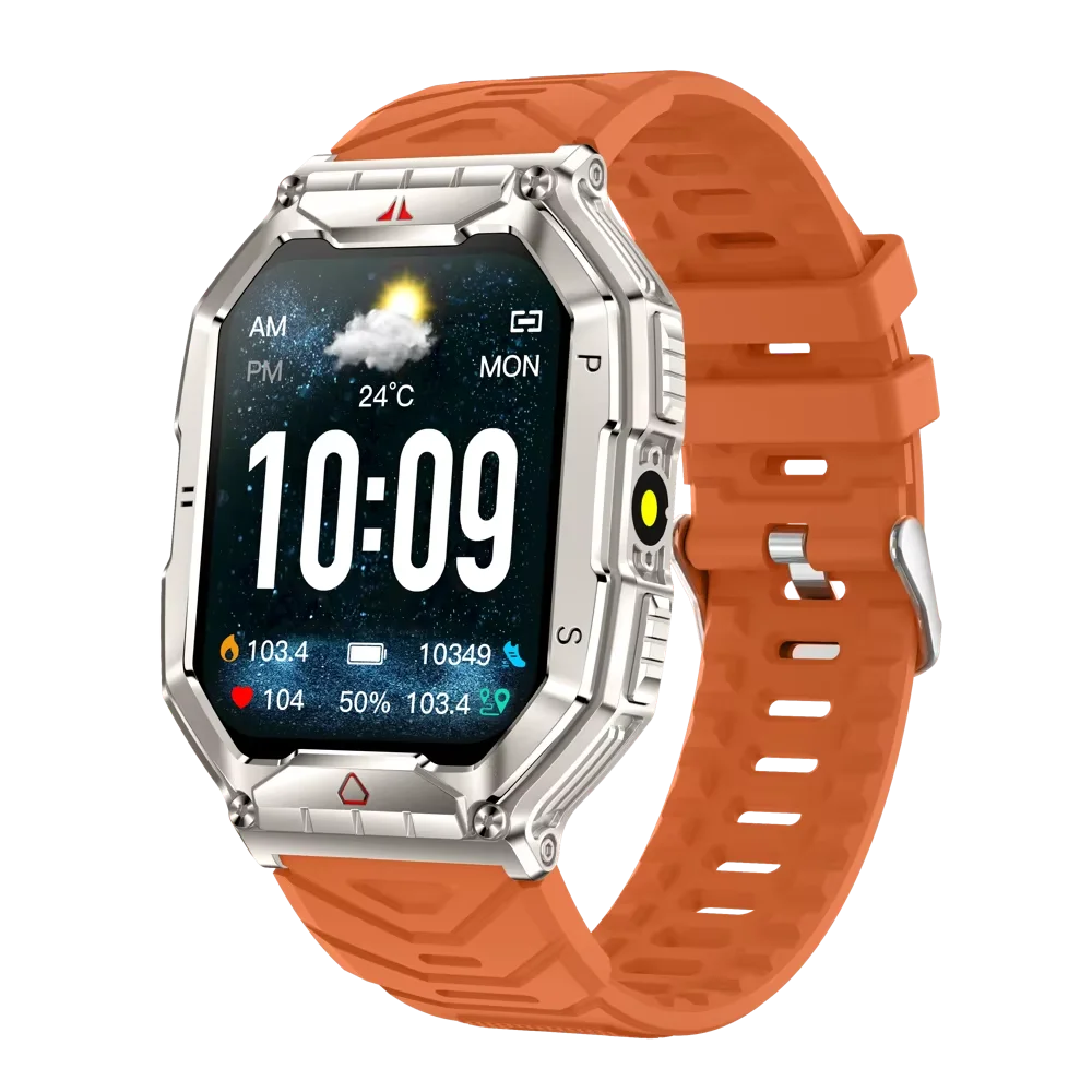 

New Alarm Clock Outdoor Sports Fitness Compass Flashlight Smart Watch Blue Tooth Call Heart Rate Health Waterproof Smartwatch