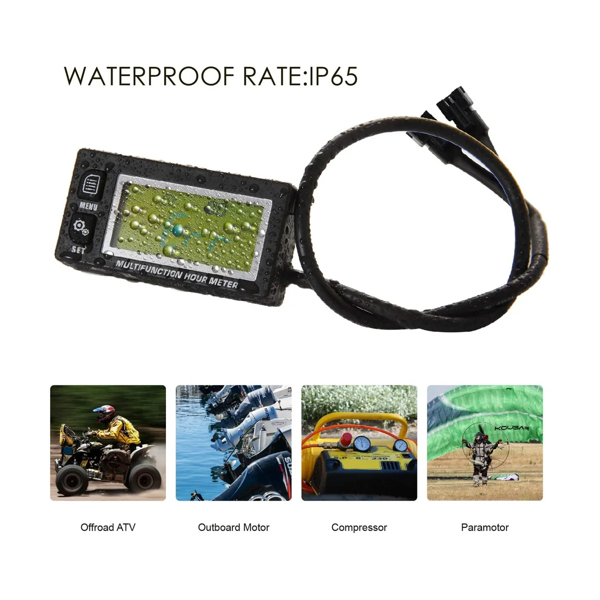 LCD Digital Hourmeter Tacômetro Motor Termômetro Relógio Substituível para Motocicleta ATV Marine Boat Gasoline