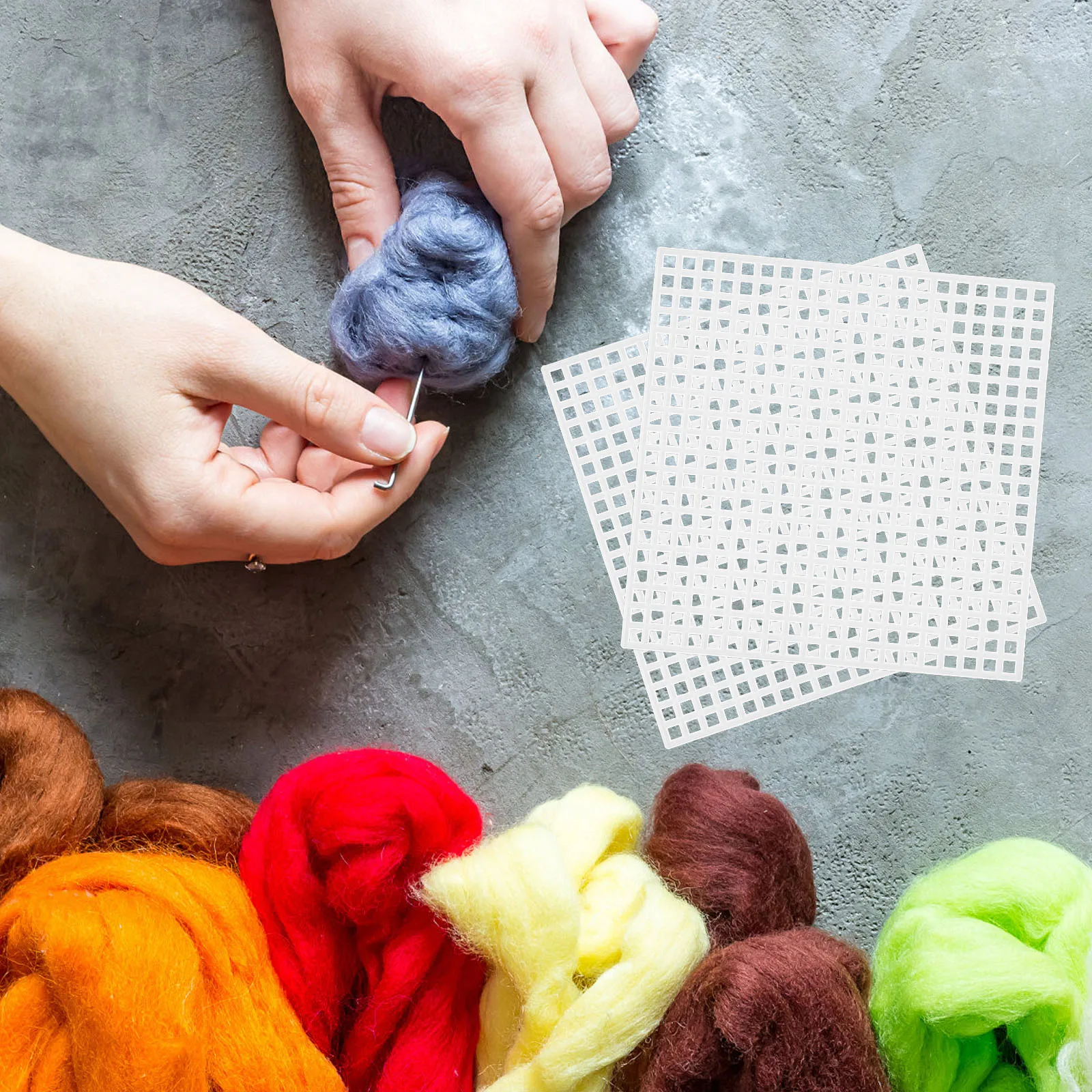 

10pcs Plastic Mesh Sheets 8x8cm Sturdy DIY Crochet Sewing Embroidery Canvas Grid Pads Workshop Uniform Accessories