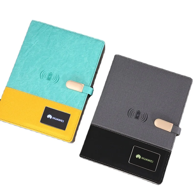 Mobile Power Notebook With LED Customized LOGO Wireless Charging Notepad A5 Charging Bank Loose-leaf Notebook