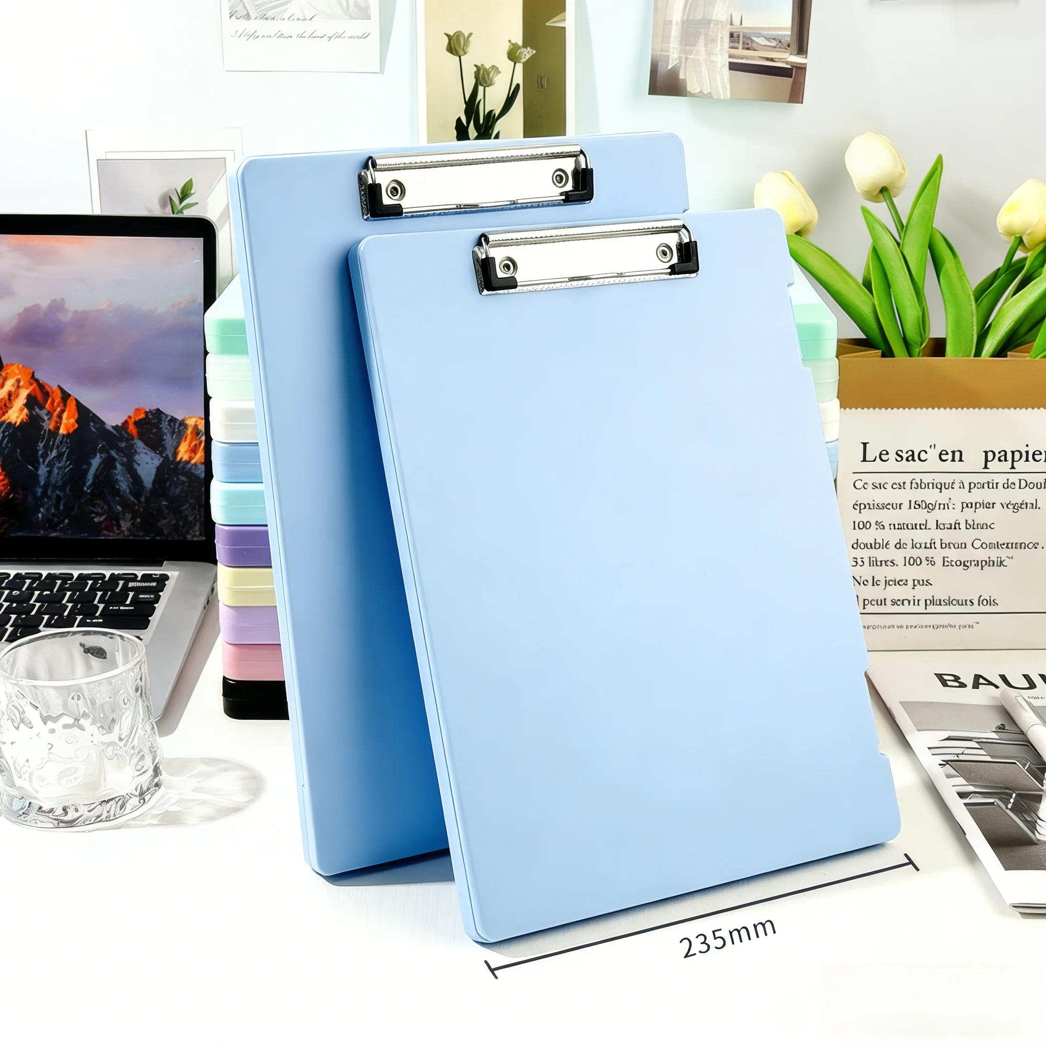 

2-Count Document Filing Boxes in Blue – Space-Saving Vertical Storage for Letters, Folders, and Magazines