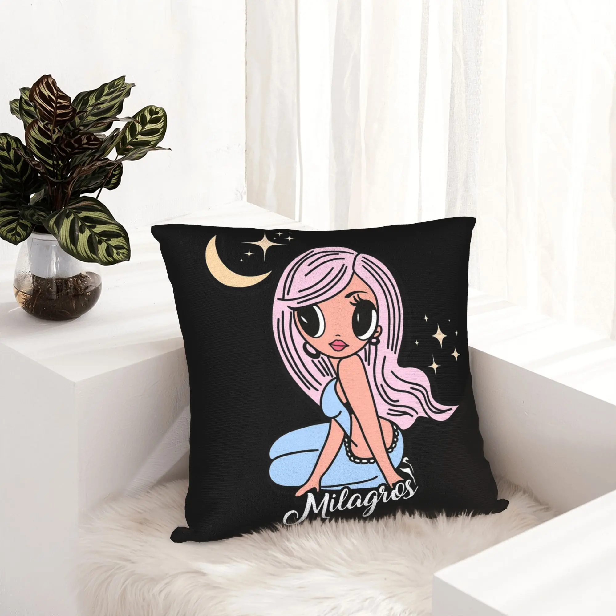 Karol G Bichota Pillowcase Double-sided Printing Fabric Cushion Cover Decorations  Pillow Case Cover Seater Zippered 40X40cm