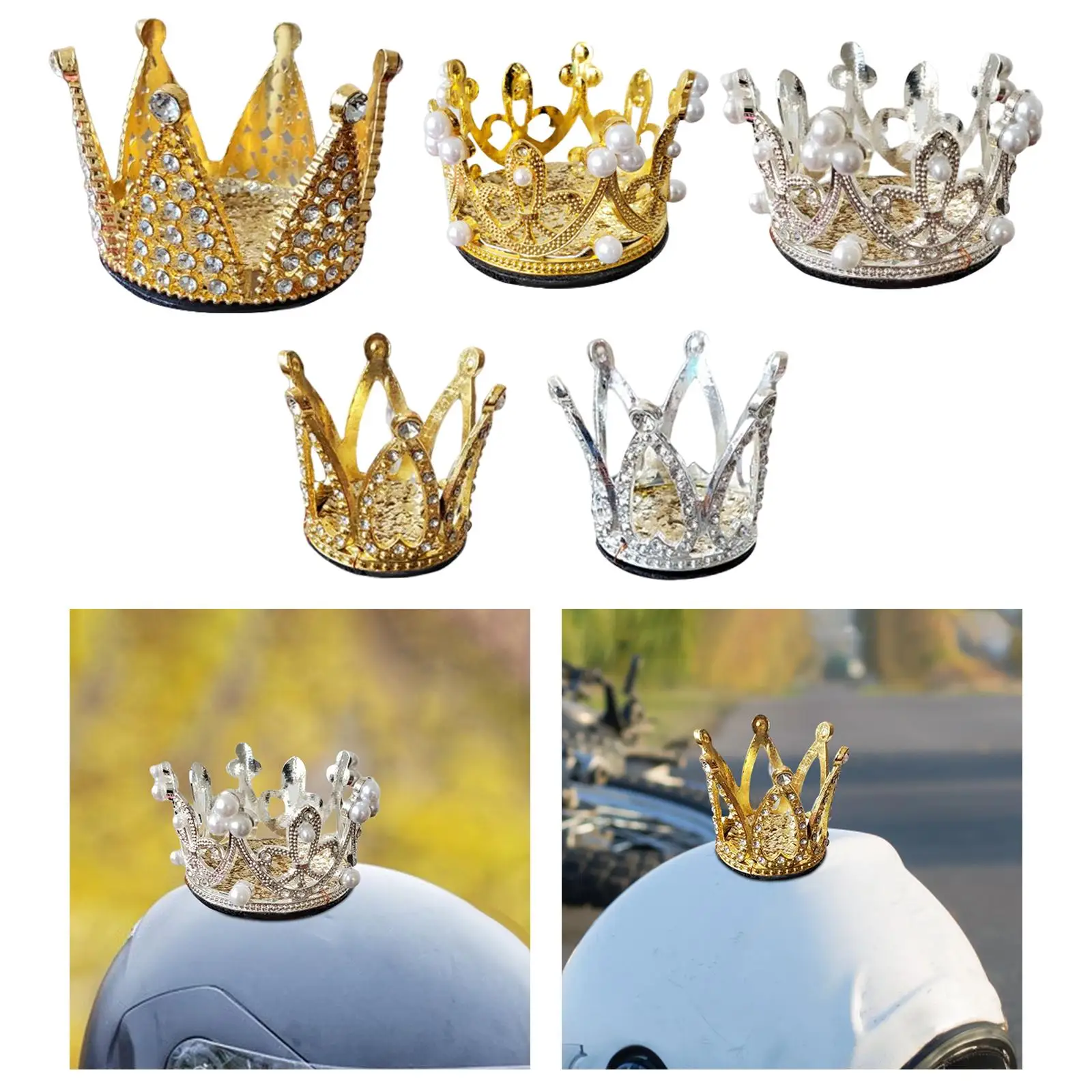 

Alloy Motorcycles Crown Retro Decoration Accessories Fit for Ski Skate Girls Motorbike Outdoor