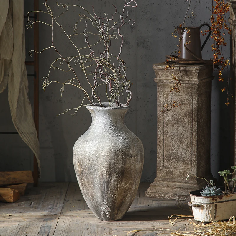 

Mottled Art Deco Style Matte MgO Decorative Handmade Durable Vase for Wedding Foyer TV Cabinet Flower Arrangement