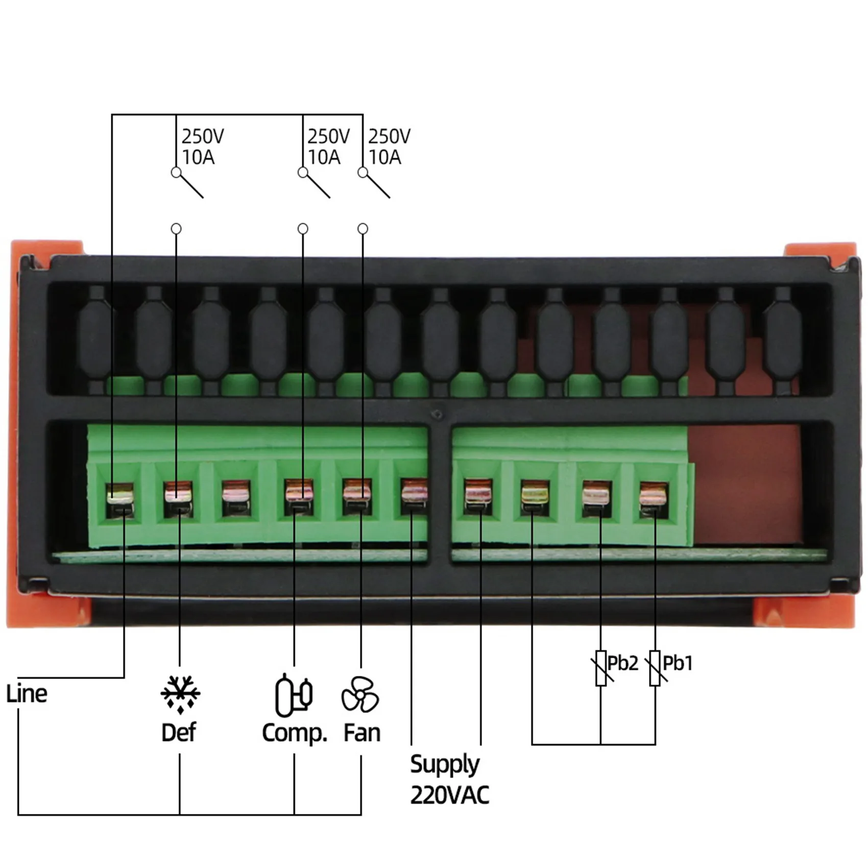 ABCA-3X ETC-974 Digital Temperature Controller Microcomputer Thermostats Thermostat Refrigeration Alarm 220V NTC Sensor
