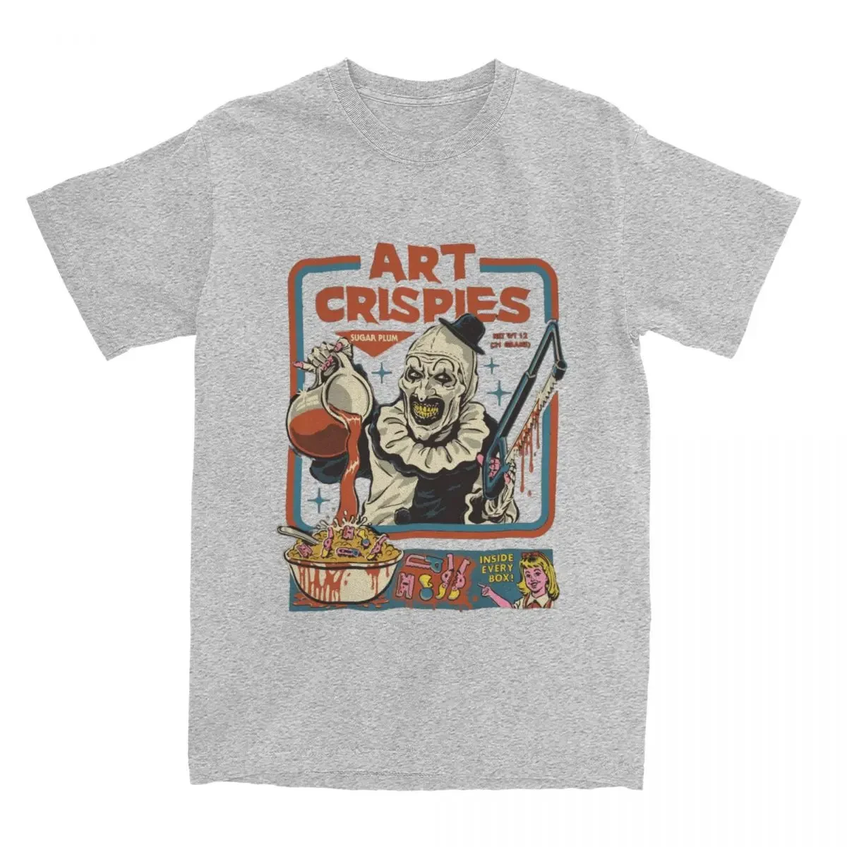 Art Crispies Terrifier payaso camisa ropa hombres mujeres puro algodón moda Retro Horror camiseta ropa impresión gráfica 71724