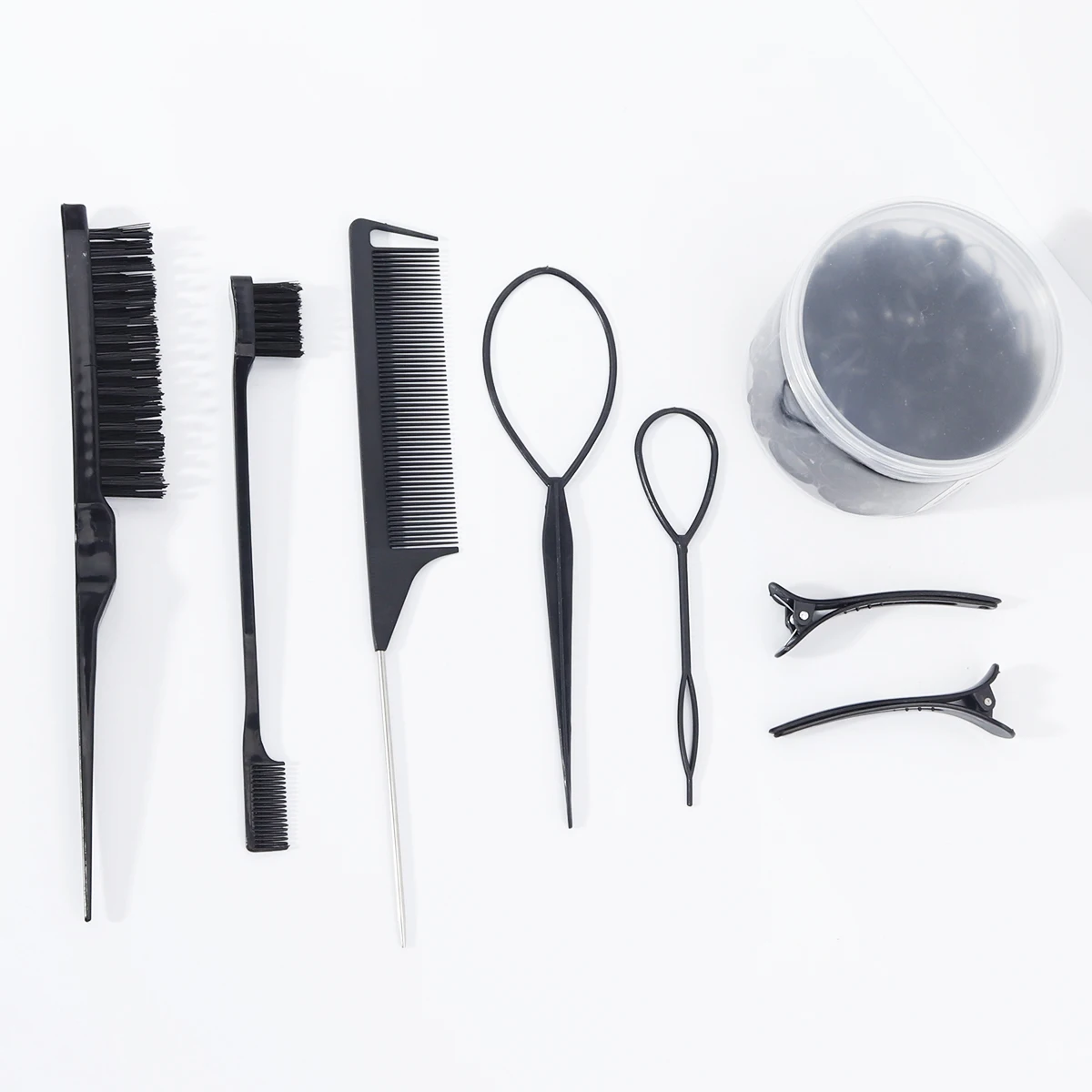 Women's hair clip rubber band braid set, braid rubber band, hair clip, headband, pointed tail comb, hair accessory, styling tool