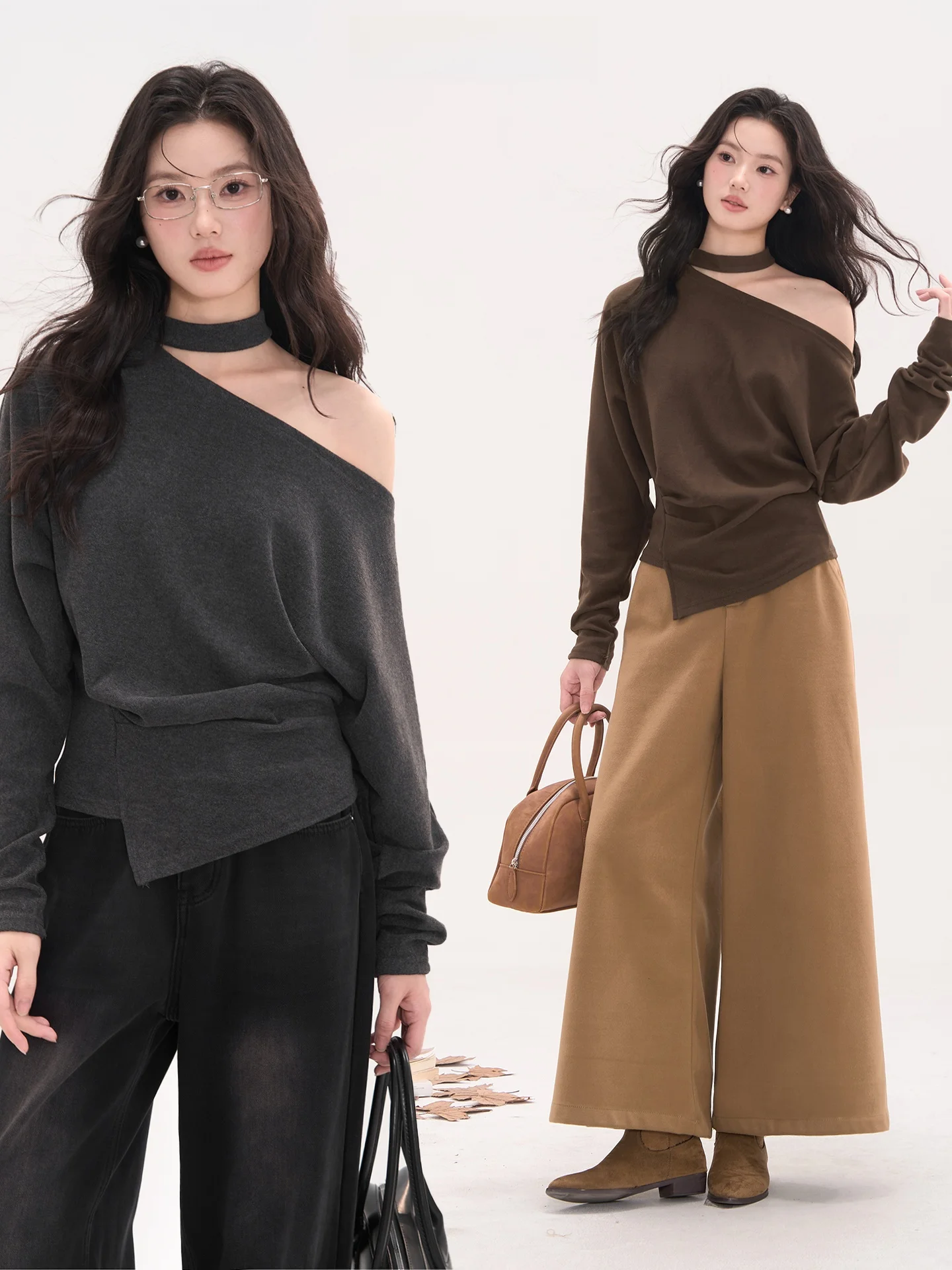 

Heme Star River Secret Love Long Sve Fce Women's T-irt oulder Bared Vintage Sle Casual Wear for Young Girls