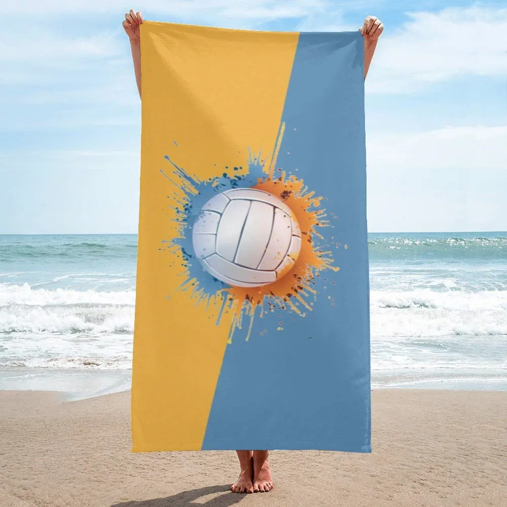 Volleyball Beach Towel Microfiber Quick Dry Ball Sports Bath Towel for Men Boys Gift Swimming Pool Camping Travel Picnic Sport