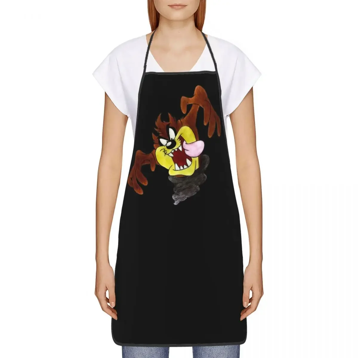 Funny Cartoon Tasmanian Devil Bib Aprons Women Men Unisex Kitchen Chef Taz Tablier Cuisine for Cooking Baking Gardening